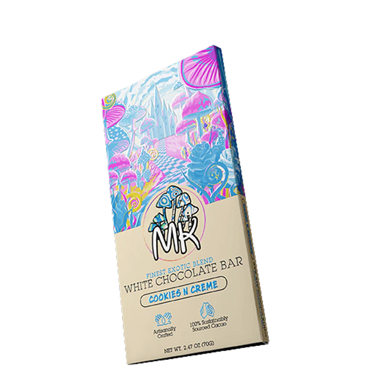 MK Brand mushroom chocolate bars collection featuring adaptogenic mushrooms and Blue Lotus