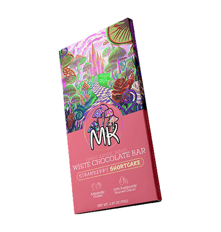 MK Brand Strawberry Shortcake mushroom chocolate bar premium small batch production